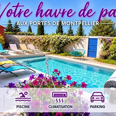 Familiale, Montpellier, Piscine, Parking, 15min Plages Lavérune